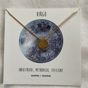 Zodiac Virgo Symbol Gold Necklace